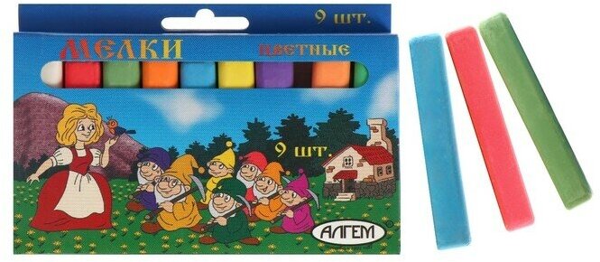 Мел цветной 9 цетов АЛГЕМ